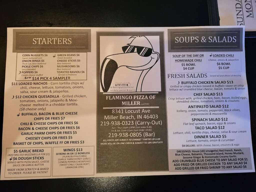 Flamingo Pizza Of Miller menu 5