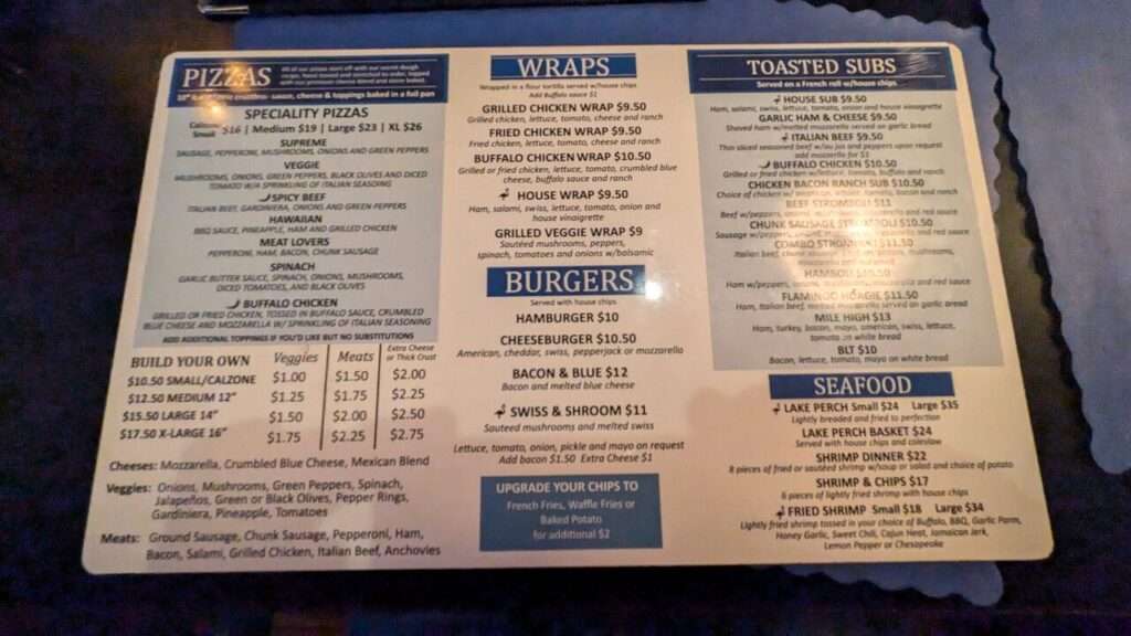 Flamingo Pizza Of Miller menu 2